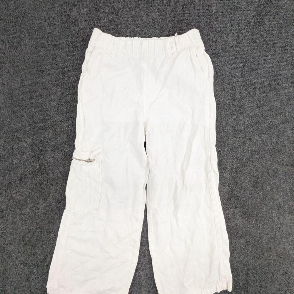 Zara Cargo Pant Womens 11-12 White Straight Leg Workwear Outdoor Utility Trouser